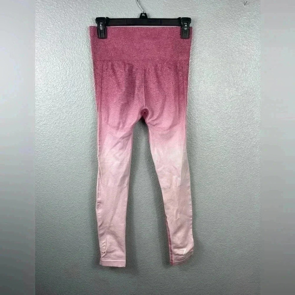 GYMSHARK Women’s M Pink Ombré Seamless High Rise Compression Leggings Pants - Picture 6 of 10